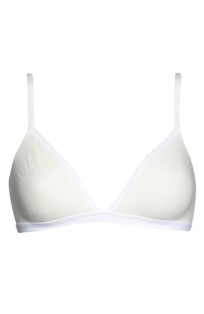 Skarlett Blue Adorned Cotton Blend Bralette In White