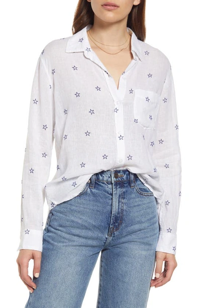 Rails Charli Star Linen Blend Blouse In Flocked Midnight Stars