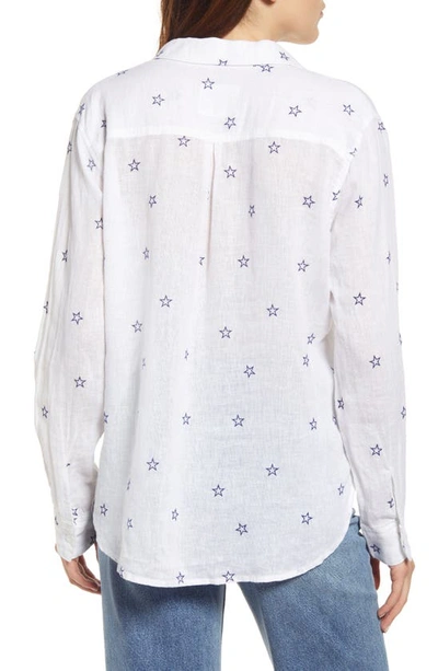 Rails Charli Star Linen Blend Blouse In Flocked Midnight Stars
