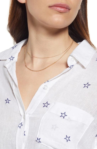 Rails Charli Star Linen Blend Blouse In Flocked Midnight Stars