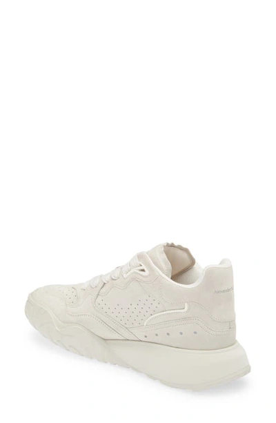 Shop Alexander Mcqueen Court Trainer Suede Mid Top Sneaker In Pearl Grey