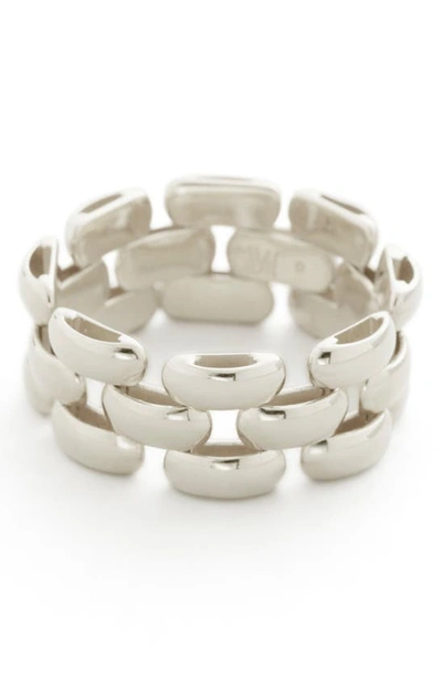 Shop Monica Vinader Heirloom Chain Ring In Sterling Silver