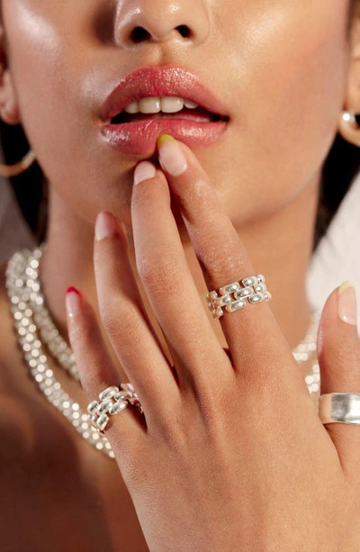 Monica Vinader Doina Chain Recycled Sterling-silver And Gold Vermeil Ring In Sterling Silver