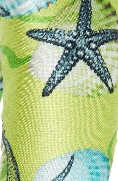 Bien Abye Seashells Silk Headband In Green Multi