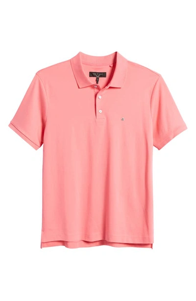 Rag & Bone Interlock Slim Fit Performance Polo In Pink