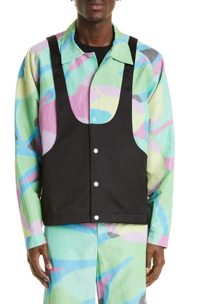 Kiko Kostadinov Multicolor Elio Jacket In Botanico / Black Ink