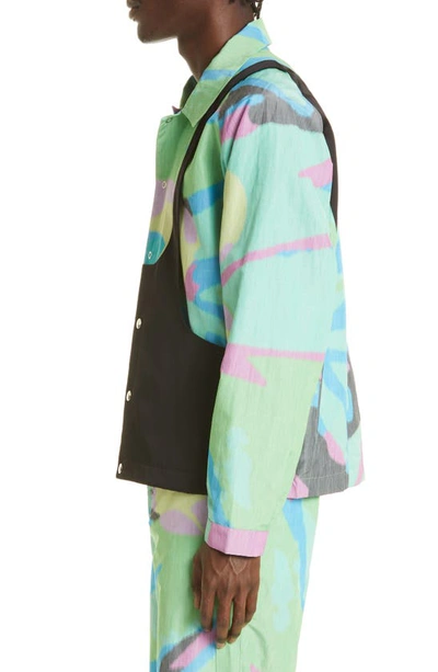 Kiko Kostadinov Multicolor Elio Jacket In Botanico / Black Ink