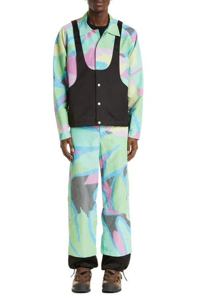 Kiko Kostadinov Multicolor Elio Jacket In Botanico / Black Ink