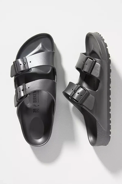 Shop Birkenstock Arizona Eva Sandals In Grey