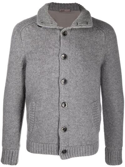 Shop Herno Button-down Knit Cardigan In Grey