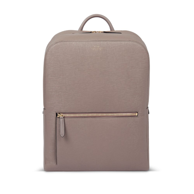 Shop Smythson Zip Around Backpack In Panama In Taupe