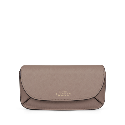 Shop Smythson Sunglasses Case In Panama In Taupe