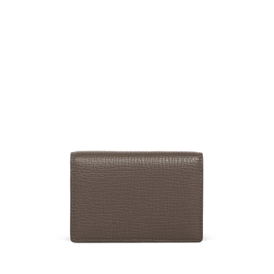Shop Smythson Folded Card Case With Snap Closure In Ludlow In Dark Taupe