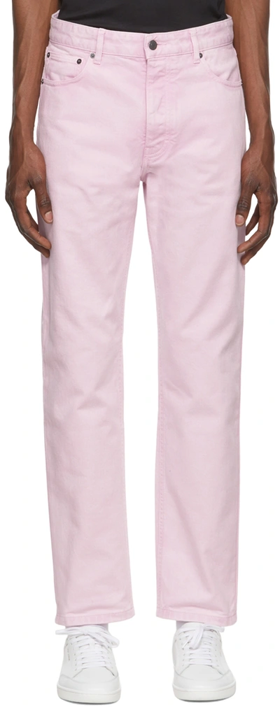 Shop Ami Alexandre Mattiussi Pink Straight Fit Jeans In Pale Pink/655