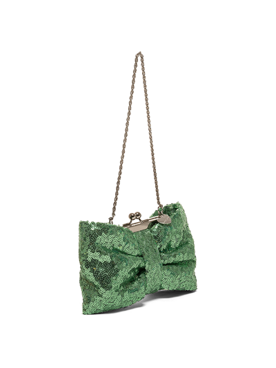 Shop Monnalisa Sequin Shoulder Bag In Citron Green