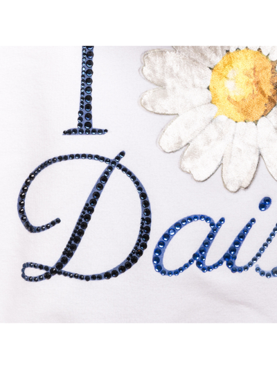 Shop Monnalisa Daisy Swearshirt In White