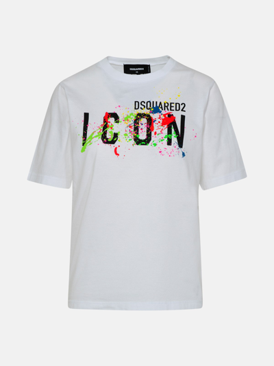 Shop Dsquared2 Cotton Splatter T-shirt In White