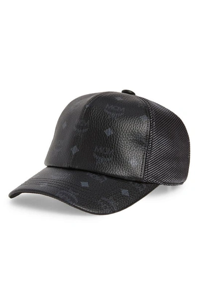 Shop Mcm Collection Baseball Cap In Black Bk