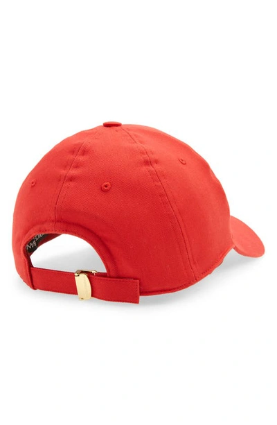 Shop Dolce & Gabbana Metallic Dg Logo Baseball Cap In Red