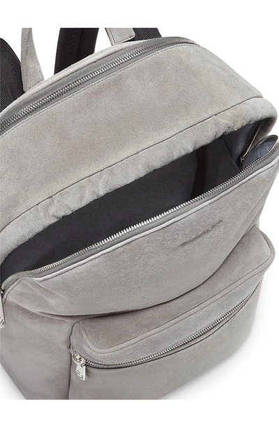 Zegna Suede Backpack In Light Grey