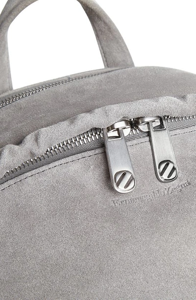 Zegna Suede Backpack In Light Grey
