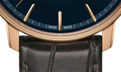Rado Men's Coupole Classic Automatic Brown Leather Strap Watch 41mm In Blue