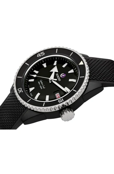 Shop Rado Captain Cook High Tech Ceramic Automatic Bracelet Watch, 43mm In Black