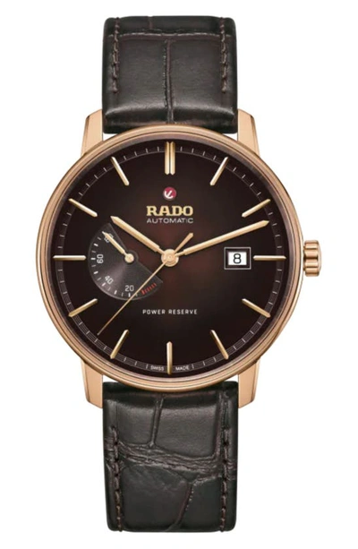 Shop Rado Coupole Automatic Power Reserve Bracelet Watch, 41mm In Brown