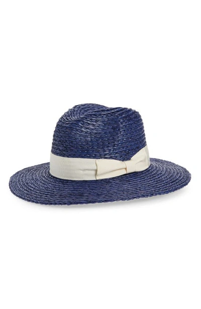 Shop Btb Los Angeles Faith Straw Sun Hat In Cobalt
