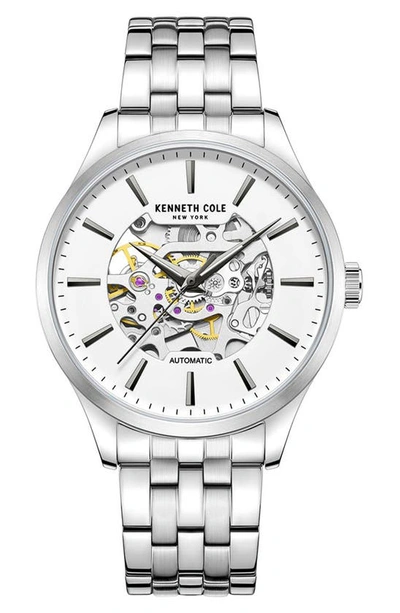 Kenneth Cole Automatic Bracelet Watch, 42mm In Silver | ModeSens
