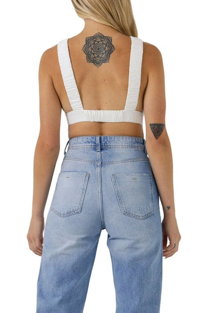 Grey Lab Open Elastic Back Crop Tank In Ivory