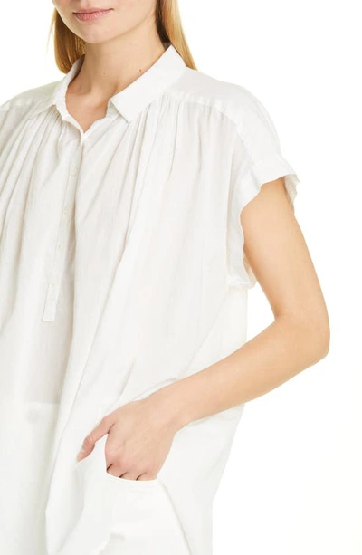 Shop Nili Lotan Normandy Short Sleeve Cotton Blouse In White