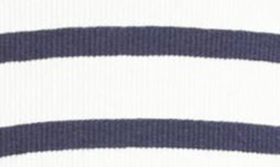 Shop Nili Lotan Jordan Stripe Long Sleeve Henley In Ivory/ Navy