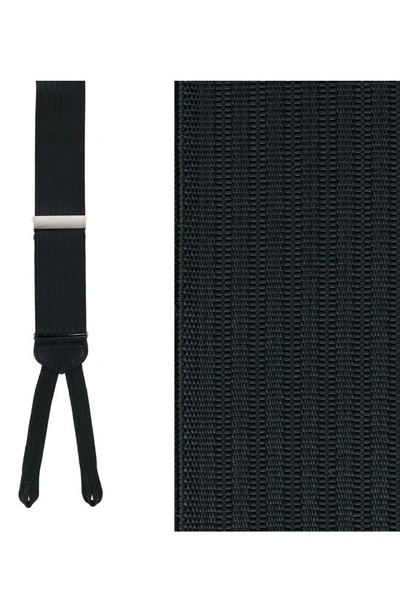 Trafalgar Adjustable Silk Patterned Suspenders In Black