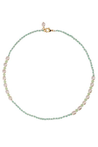 Shop Talis Chains Tulum Beaded Pearl Necklace Mint