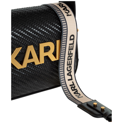 Shop Karl Lagerfeld Women's Handbag Cross-body Messenger Bag Purse   K/letters In Black