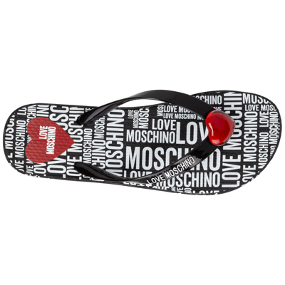 Shop Love Moschino Women's Flip Flops Sandals In Black