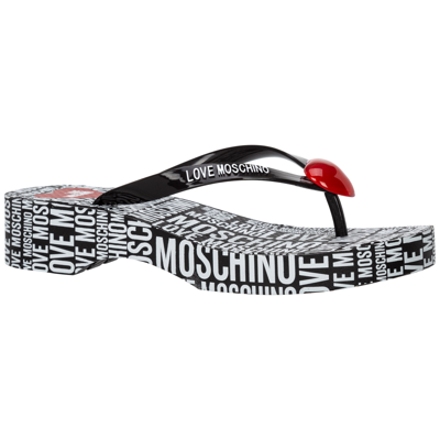 Shop Love Moschino Women's Flip Flops Sandals In Black