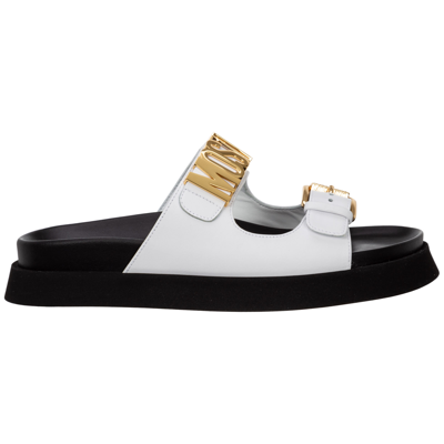 Shop Moschino Women's Sandals In White