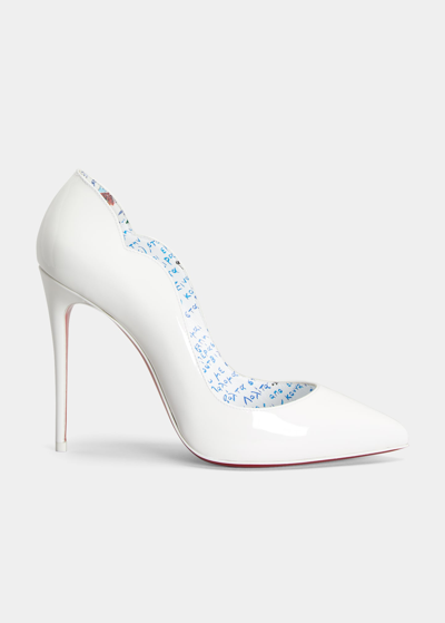 Shop Christian Louboutin Hot Chick Patent Red Sole Pumps In White
