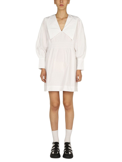 Shop Ganni Women's White Other Materials Dress