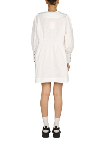 Shop Ganni Women's White Other Materials Dress