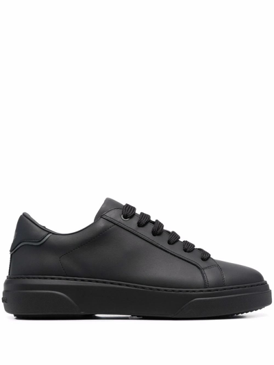 Shop Dsquared2 Men's Black Leather Sneakers