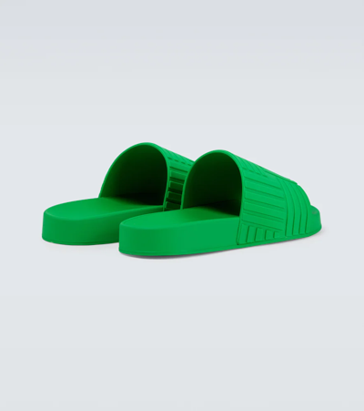 Shop Bottega Veneta Rubber Slides In Parakeet