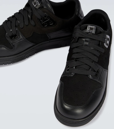 Shop Acne Studios Low-top Leather Sneakers In Black/black
