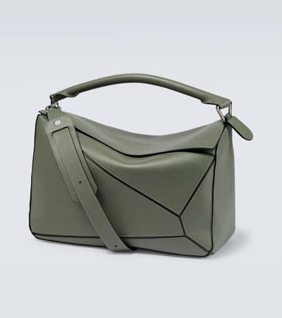 Loewe Puzzle Large Leather Shoulder Bag In Green ModeSens