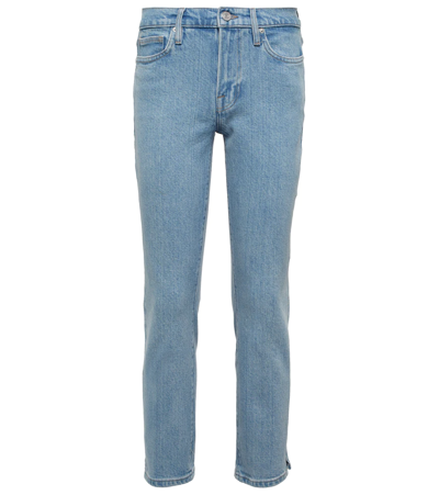 Shop Frame Le High Straight High-rise Slim Jeans In Cays Sand