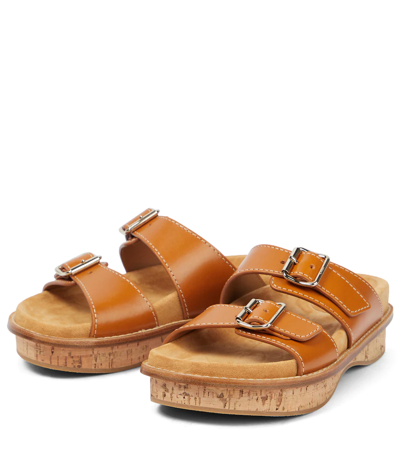 Shop Chloé Marah Leather Sandals In Brown