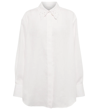Shop Chloé Linen Voile Shirt In Iconic Milk