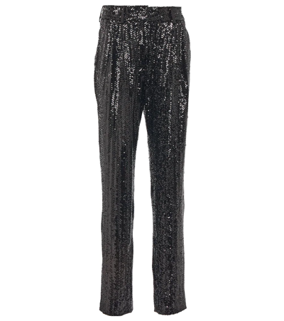 Shop Blazé Milano Sequined Pants In Black